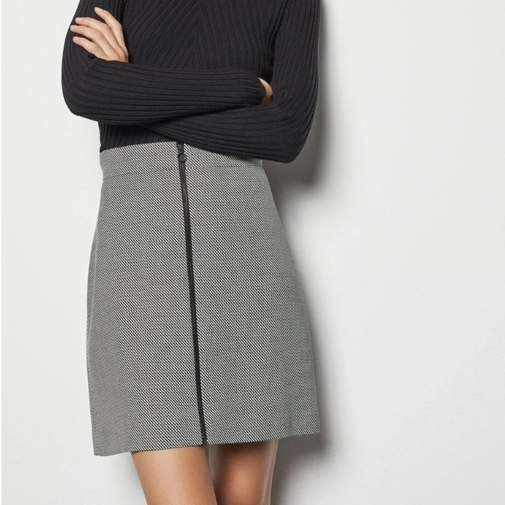 NWT Karen Millen A Line Mini Skirt Size 2 Black White High Waist